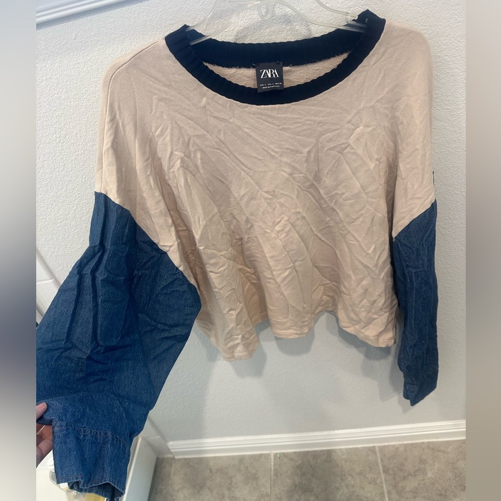 Zara Denim sweater long sleeve top